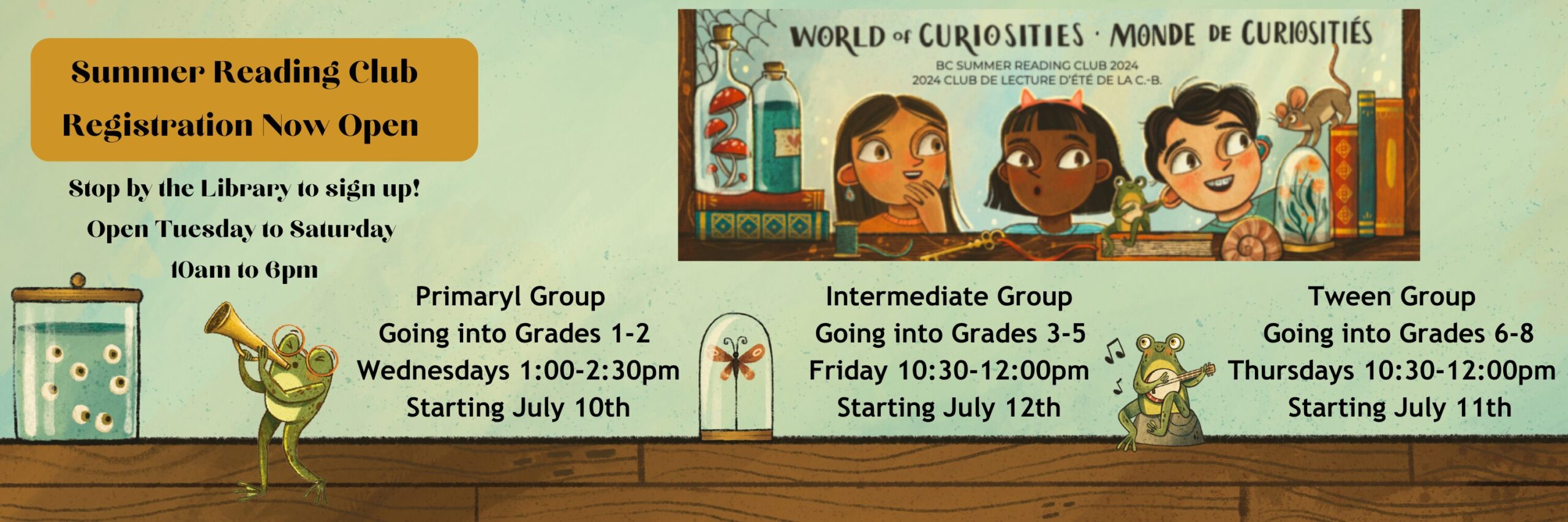 Summer Reading Club Web page banner